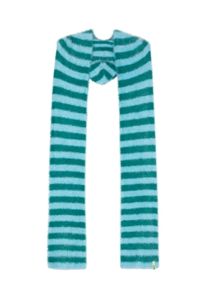 Sunnei brushed-effect striped scarf - Blue