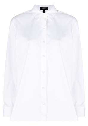 Theory long-sleeve cotton-blend shirt - White