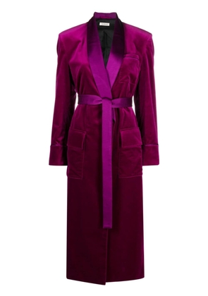There Was One velvet belted wrap midi dress - Purple