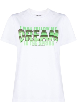GANNI Dream-print organic cotton T-shirt - White