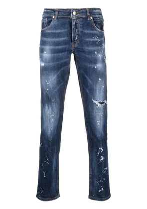 John Richmond Iggy paint-splatter skinny jeans - Blue
