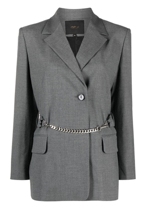Maje chain-belt tailored blazer - Grey