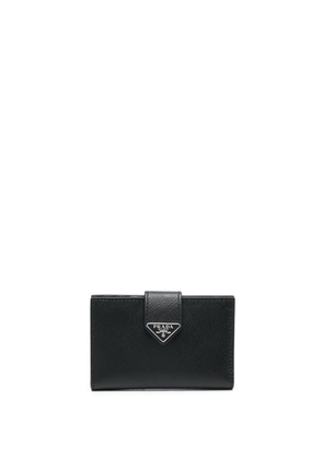 Prada logo-plaque leather wallet - Black