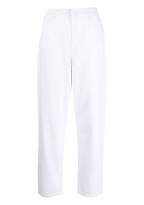Armani Exchange straight-leg high-waisted jeans - White