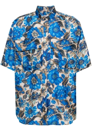 Moschino floral-print silk shirt - Blue