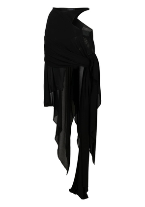 Mugler asymmetric draped miniskirt - Black