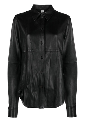 TOTEME panelled leather shirt - Black