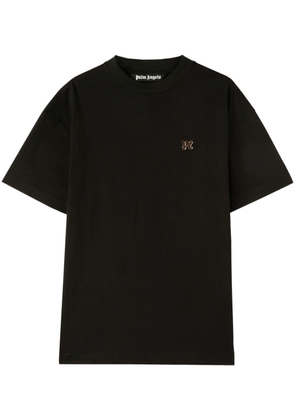 Palm Angels monogram-appliqué cotton T-shirt - Black