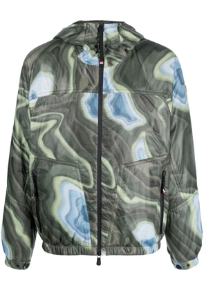Moncler Grenoble Day Namic abstract-print bomber jacket - Green