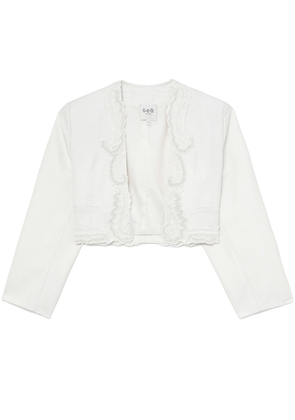 Sea Aerin embroidered cropped blazer - White