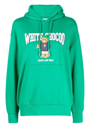 CHOCOOLATE bear-print cotton hoodie - Green