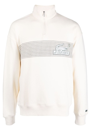Lacoste logo-print cotton sweatshirt - Neutrals