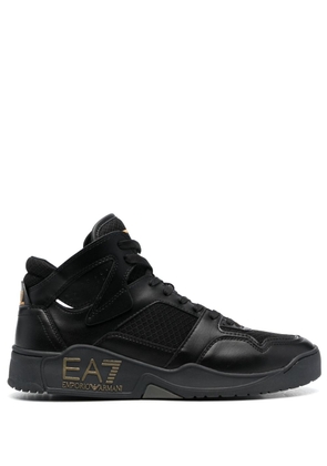 Ea7 Emporio Armani logo-debossed high-top sneakers - Black