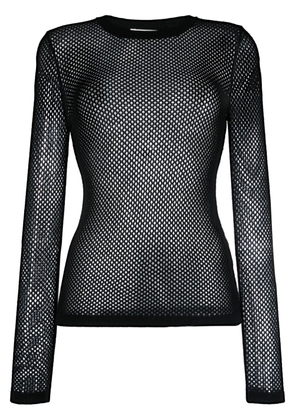 P.A.R.O.S.H. fishnet knitted top - Black