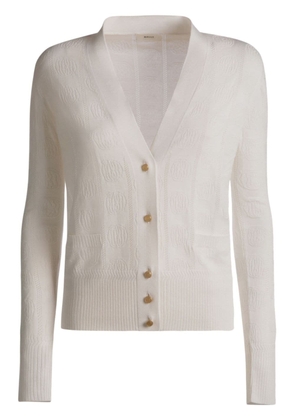 Bally Emblem jacquard silk-blend cardigan - White