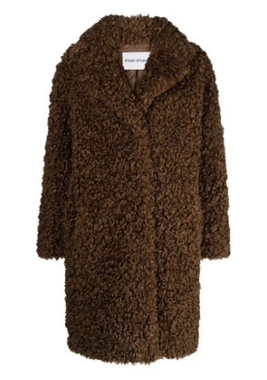 STAND STUDIO Camille Cocoon faux-shearling coat - Brown