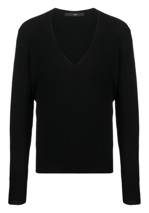 SAPIO V-neck virgin wool jumper - Black