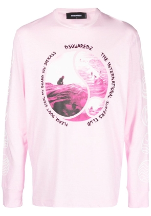 Dsquared2 graphic-print cotton sweatshirt - Pink