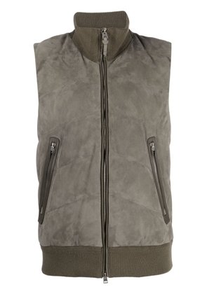 TOM FORD panelled suede quilted jacket - Green