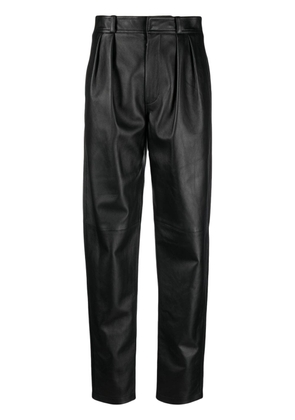 Ralph Lauren Collection high-waist straight-leg leather trousers - Black
