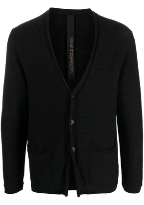 Forme D'expression V-neck cotton cardigan - Black