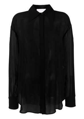 Genny semi-sheer silk shirt - Black