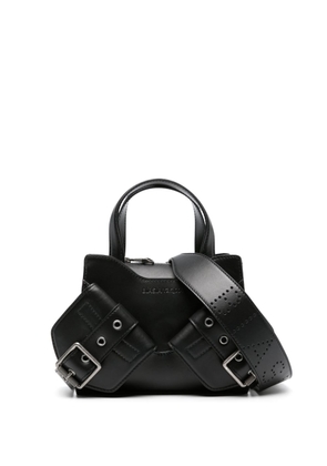 BIASIA logo-debossed leather tote bag - Black