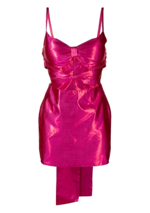 Loulou bow-detail minidress - Pink