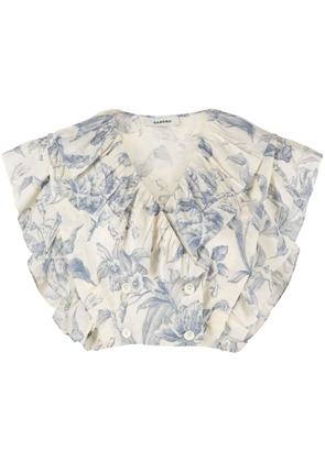 SANDRO Josey floral-print blouse - Neutrals
