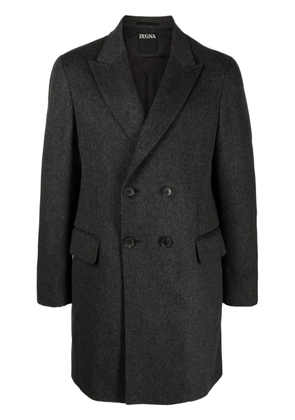 Zegna felted double-breasted coat - Grey