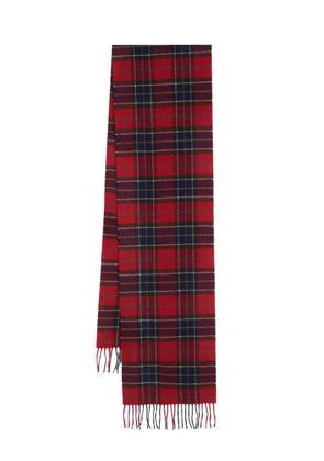 Barbour tartan-check wool scarf - Red