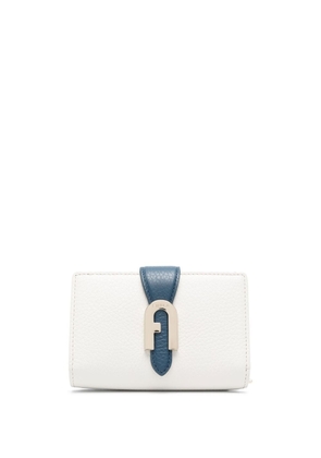 Furla leather logo-plaque purse - White