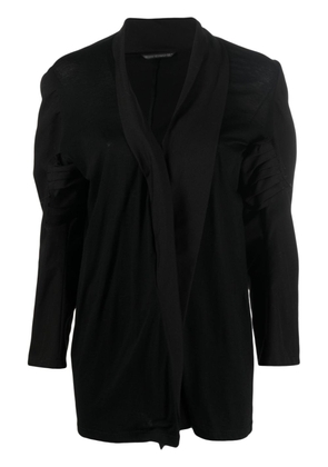 Yohji Yamamoto asymmetric puff-sleeve blouse - Black