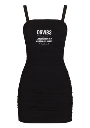 Dolce & Gabbana DGVIB3 logo-print ruched minidress - Black