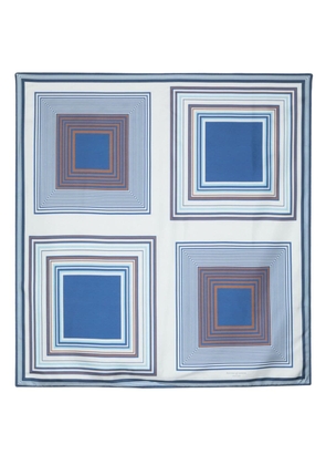 Aspinal Of London Mirrored Squares silk scarf - Blue