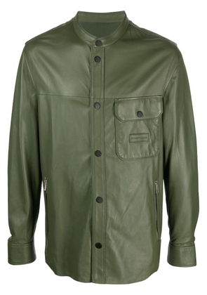 Emporio Armani leather shirt jacket - Green