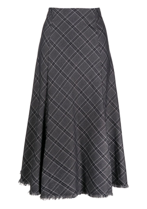 b+ab check-print high-waisted skirt - Grey