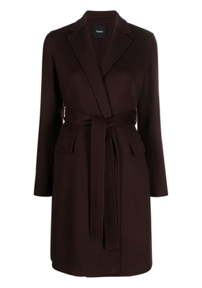 Theory wool blend belted midi coat - Brown