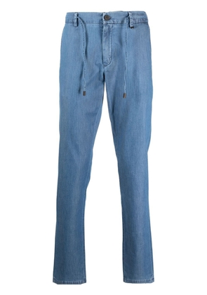 Canali drawstring straight-leg trousers - Blue