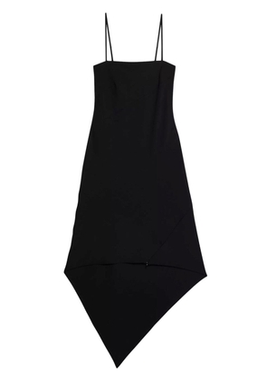 Helmut Lang asymmetric virgin wool midi dress - Black