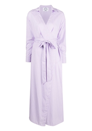 Evi Grintela stripe-print cotton midi dress - Purple