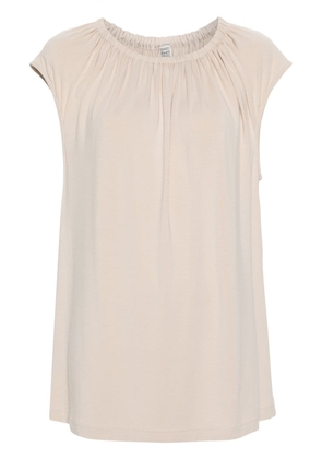 TOTEME gathered-neck jersey top - Neutrals