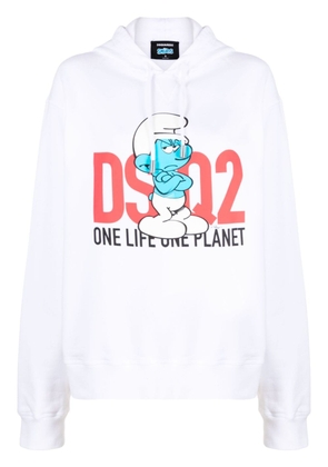 Dsquared2 Smurf logo-print hoodie - White