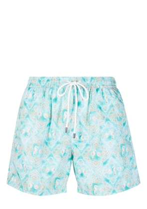 Fedeli graphic-print recycled polyester swim shorts - Green