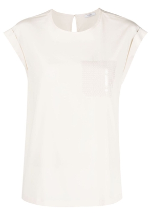 Peserico sequin-detail short-sleeve blouse - Neutrals
