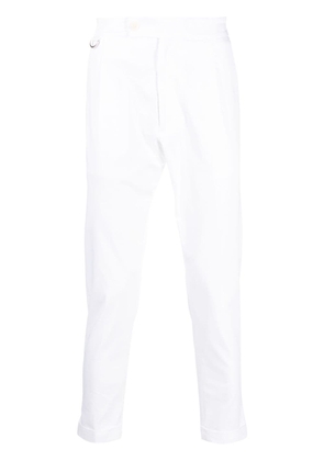 Low Brand pleat-detail cotton chinos - White