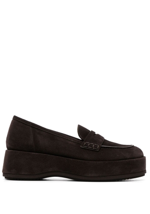 Paloma Barceló penny-slot suede loafers - Brown