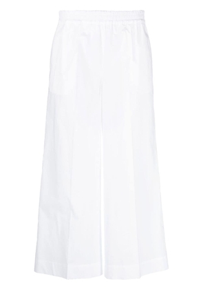 P.A.R.O.S.H. wide-leg cotton cropped trousers - White