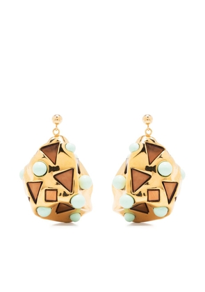colville Odyssey cabochon-gemstone gold-plated earrings