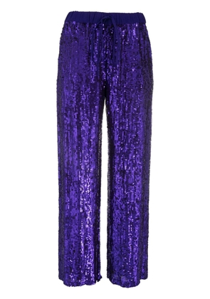 P.A.R.O.S.H. sequinned straight-leg trousers - Purple